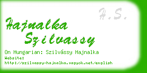 hajnalka szilvassy business card