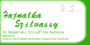 hajnalka szilvassy business card